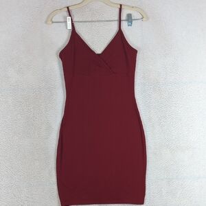 Wild Fable Junior's Burgundy Lightweight Bodycon‎ Mini Dress Size S